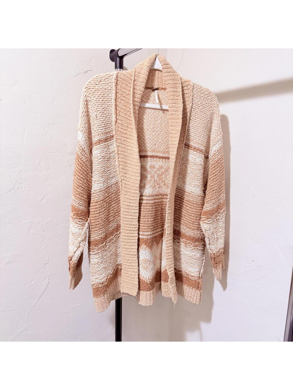 Free People Striped Knit Cardigan Sweater
